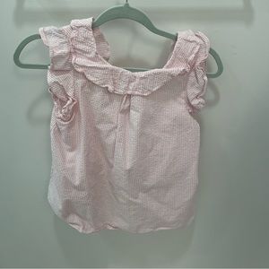 JCREW kids pink ruffle gingham top